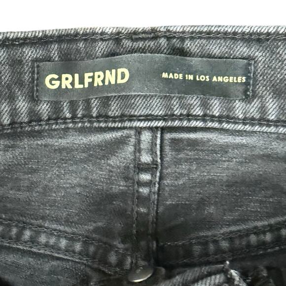 GRLFRND Charcoal Gray Piper High Rise Button Fly Stretch Slim Crop Jeans Size 26 - Picture 12 of 13